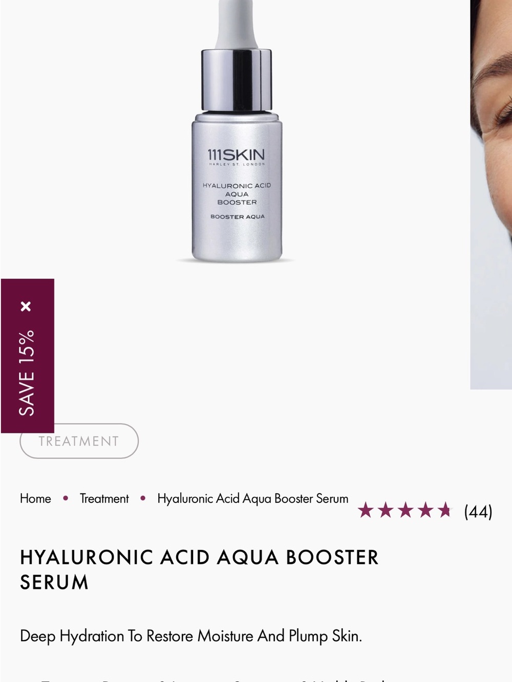 111SKIN Hyaluronic Acid Aqua Booster Serum - Silver